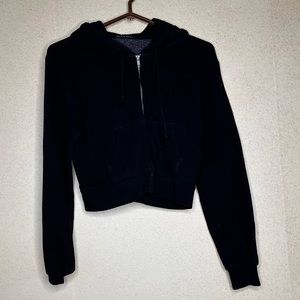 Brandy Melville Cropped Black Hoodie